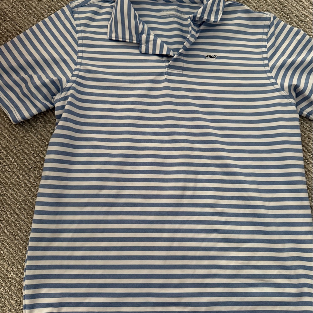 Vineyard Vines Navy and White Striped Shirt